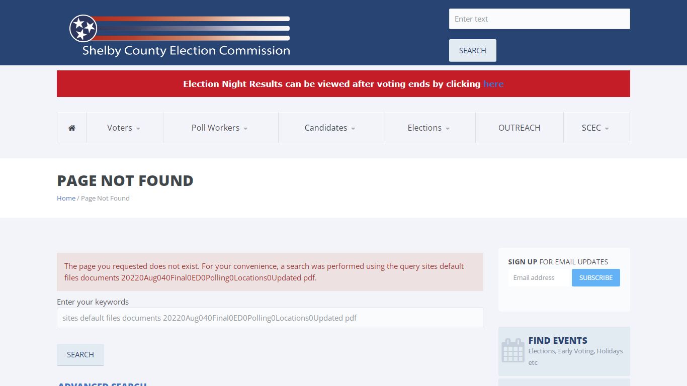 Shelby County Election Commission POLLING LOCATIONS August 4, 2022